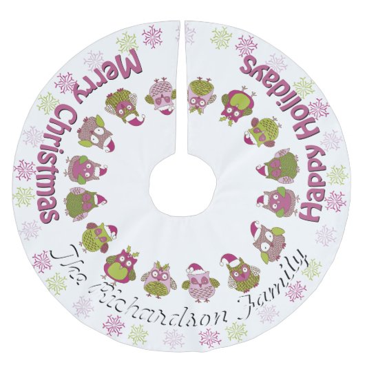 可愛いレトロサンタフールズお名前はこちらツリースカート ブラッシュドポリエステルツリースカート (正面)