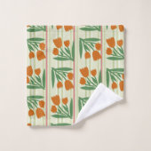 可愛いレトロストライプのギフトl背景lフローラ バスタオルセット (ウォッシュタオル)