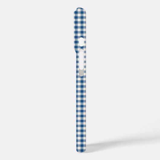 可愛いレトロネイビーブルーギンガムプレイドパターン Case-Mate iPhoneケース (裏面 / 左)