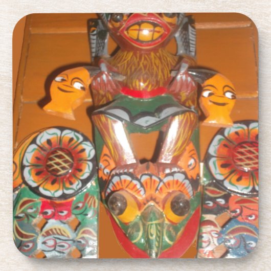 可愛いレトロハロウィーンバッシュハクナマタタパーティープレゼント コースター (正面)