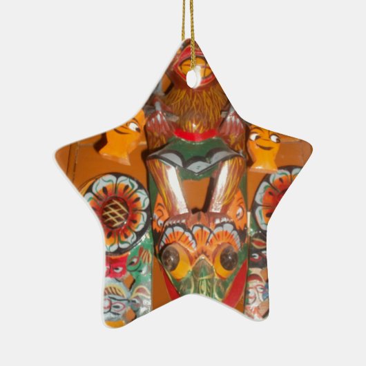 可愛いレトロハロウィーンバッシュハクナマタタパーティープレゼント セラミックオーナメント (右)