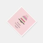 可愛いレトロハンドピ図解入りの、写真付きのッガーリーク誕生日 スタンダードカクテルナプキン (角)