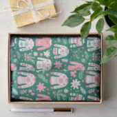 可愛いレトロピンク&グリーン醜いクリスマスセーター 薄葉紙 (ギフト)