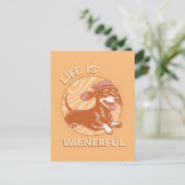 可愛いレトロフェドーラダックシュント「人生は気を使う」 ポストカード (スタンド正面)