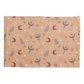 可愛いレトロブラウンボホお洒落柄 枕カバー (裏面-左)