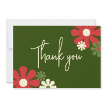 可愛いレトロモダンフローラ赤と緑