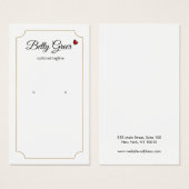 可愛いレトロヴィンテージイヤリング表示カード (正面&裏面)