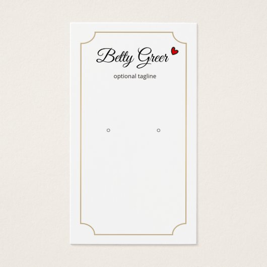 可愛いレトロヴィンテージイヤリング表示カード (正面)