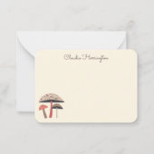 可愛いレトロヴィンテージインスパイアミッドセンチュリーキノコ ノートカード (裏面)