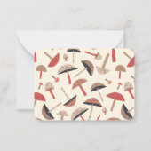 可愛いレトロヴィンテージインスパイアミッドセンチュリーキノコ ノートカード (正面)