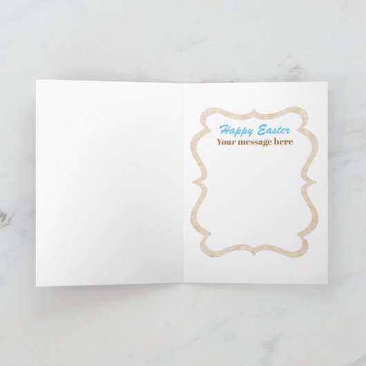 可愛いレトロヴィンテージイースターエンジェル追加メッセージ カード (内部)