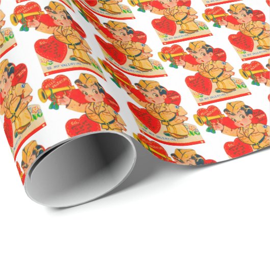 可愛いレトロヴィンテージバレンタインデータイル ラッピングペーパー (ロールコーナー)