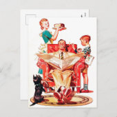 可愛いレトロヴィンテージファミリー任意の目的はがき シーズンポストカード (正面/裏面)