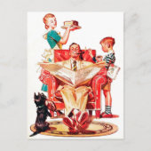 可愛いレトロヴィンテージファミリー任意の目的はがき シーズンポストカード (正面)