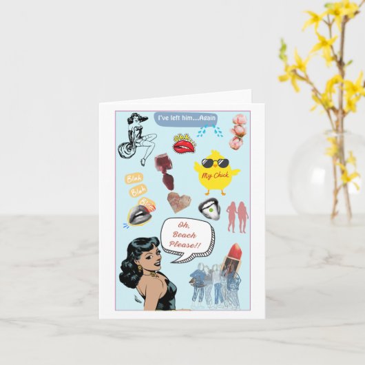 可愛いレトロ予測できなとガレおもしろいンティンの日 カード (黄色い花)