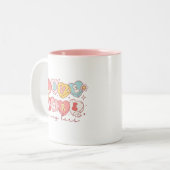 可愛いレトロ愛もっと、心配する少ないコーヒーマグ ツートーンマグカップ (正面左)