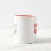 可愛いレトロ愛もっと、心配する少ないコーヒーマグ ツートーンマグカップ (中央)