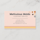 可愛いレトロ挽歌マンガのメイドクリーニングサービス 名刺 (裏面)