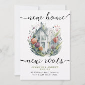 可愛いレトロ新しいホームウォーターカラー書道を移動 案内状 (正面)