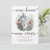 可愛いレトロ新しいホームウォーターカラー書道を移動 案内状 (スタンド正面)