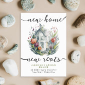 可愛いレトロ新しいホームウォーターカラー書道を移動 案内状