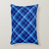 可愛いレトロ海ブループレイドアクセント枕 アクセントクッション (正面(垂直))