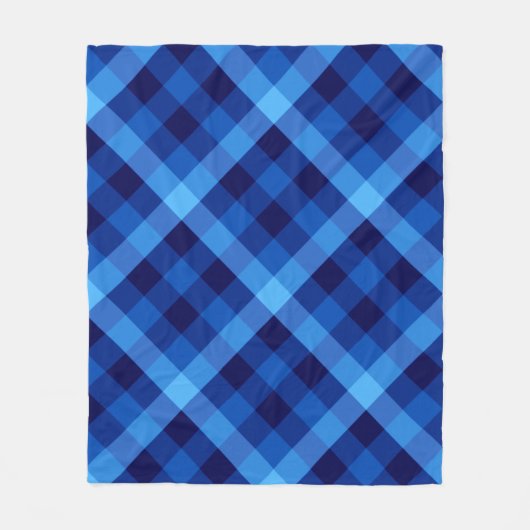 可愛いレトロ海ブループレイドメディアフリースブランケット フリースブランケット (正面)