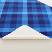 可愛いレトロ海ブルー格子小シェルパブランケット シェルパブランケット (3/4)