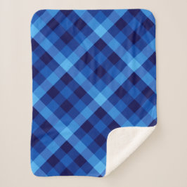 可愛いレトロ海ブルー格子小シェルパブランケット シェルパブランケット