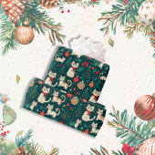 可愛いレトロ猫がクリスマスに ラッピングペーパー