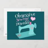 可愛いレトロ裁縫機船乗り ポストカード (正面/裏面)