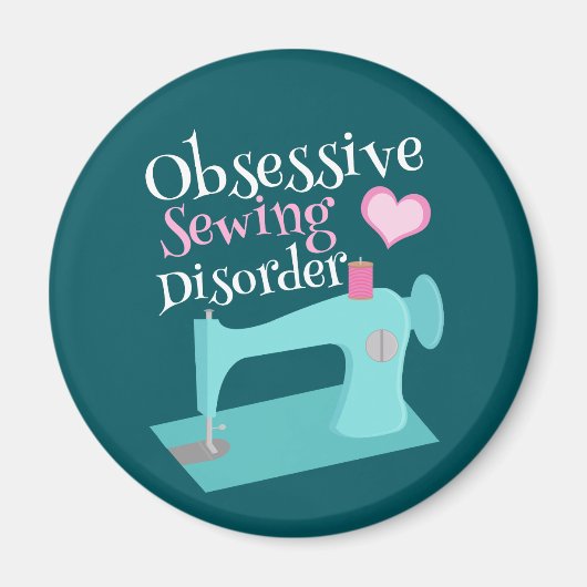 可愛いレトロ裁縫機船乗り マグネット (正面)