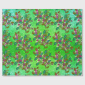 可愛いレトロ離れヴィンテージの休日グリーンピンク ラッピングペーパー (フラット)