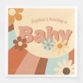 可愛いレトロ70sグルーヴィ赤ちゃんシャワー (正面)