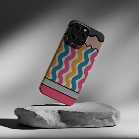 可愛いレトロGroovy鉛筆スタイルパターン Case-Mate iPhoneケース