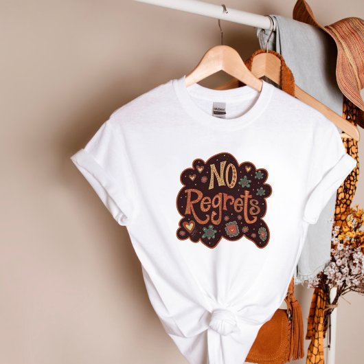 可愛いレトロNo re後悔おもしろいインスピレーションTシャツ Tシャツ