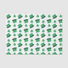 可愛いレプレシャンの帽子とシャムロックパターン 薄葉紙