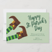 可愛いレプレシャン脚グリーンハッピーセントパトリックの日 シーズンカード (正面)