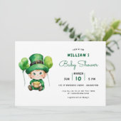 可愛いレプレシャンst patricks day赤ちゃんシャワー 招待状 (スタンド正面)