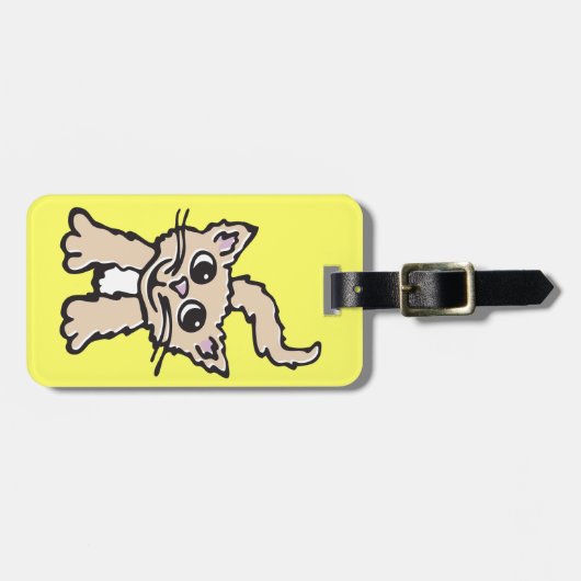 可愛いレモングラフィック猫カスタムのラゲッジタグ ラゲッジタグ (正面横)