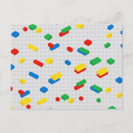 可愛いレンガカラフル建物ブロック子供パターン シーズンポストカード