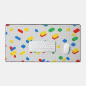 可愛いレンガカラフル建物ブロック子供パターン デスクマット (キーボード&マウス)