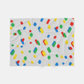 可愛いレンガカラフル建物ブロック子供パターン フリースブランケット (正面(横))