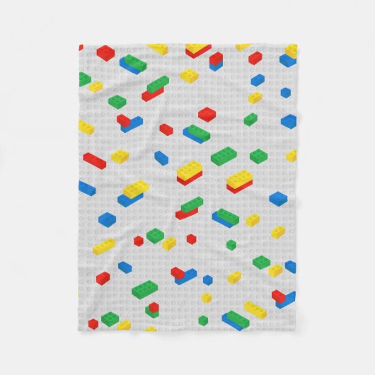 可愛いレンガカラフル建物ブロック子供パターン フリースブランケット (正面)