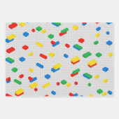 可愛いレンガカラフル建物ブロック子供パターン ラッピングペーパーシート (正面3)