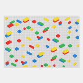 可愛いレンガカラフル建物ブロック子供パターン ラッピングペーパーシート (正面2)