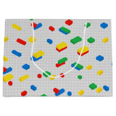 可愛いレンガカラフル建物ブロック子供パターン ラージペーパーバッグ (正面)