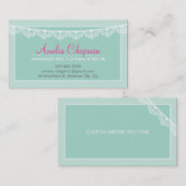 可愛いレースのバンティンスタイリッシュグソフトエレガントミントグリーン 名刺 (正面/裏面)