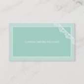 可愛いレースのバンティンスタイリッシュグソフトエレガントミントグリーン 名刺 (裏面)