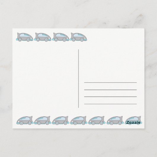 可愛いレースカーブルーハッピーバースデーボーイ名 ポストカード (裏面)